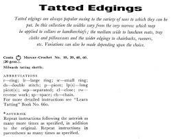 Vintage Tatting Tatting Edgings Tatting