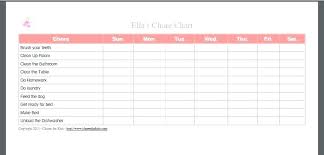 Chore Chart For Adults