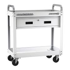 30 in service cart with drawer white