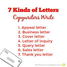 kinds of letters copywriters write a