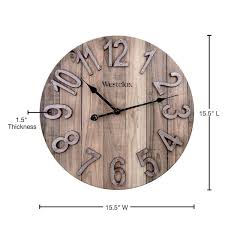 15 5 Mdf Brown Farmhouse Wall Clock