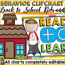 Back To School Kids Class Decor Editable Behavior Clip Charts
