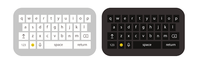 modern keyboard phone isolated on white