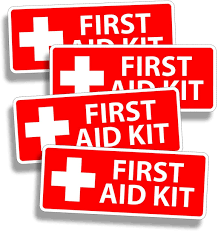 Buy 4 Sign First aid kit red 3x1 inches Lunch Box Funny Vehicle