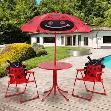 Kids Patio Folding Table And Chairs Set