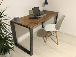 Work from home on a wood desk. Rustic Wooden Desk Made From Reclaimed Scaffold Boards Etsy
