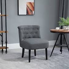 The accent chairs in this assortment are lined with beautiful fabrics, plush padding and added detailing. Homcom Modern Accent Leisure Armless Slipper Upholstered Lounge Chair With Large Comfortable Surface Wooden Legs