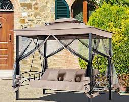 Outdoor Patio Daybed Gazebo Swing