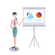 Business Woman With Flip Chart Seminar Stock Vector