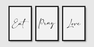 Quote Eat Pray Love Wall Art Poster Set