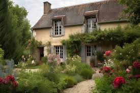 French Country House With Lush Garden