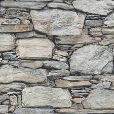 Cobble Light Grey Stacked Stone Wall