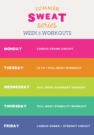 summer sweat series fitness plan week