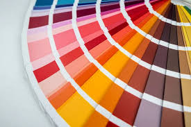 bright various color palette closeup