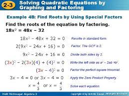 Solving Quadratic Equations By 2 3
