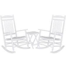Wooden Patio Outdoor Rocking Chair Set