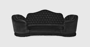 Camelback Sofa In Black Velvet