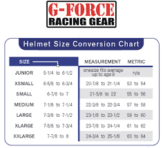 Sizing Chart G Force Auto Racing Helmet Sizing Chart