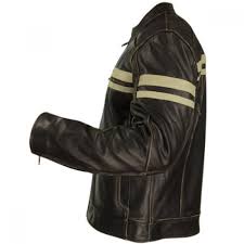 Xelement Mens Brown Leather Cruiser Jacket