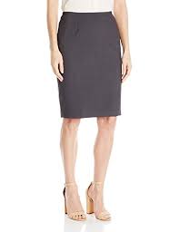Calvin Klein Womens Lux Solid Pencil Skirt Charcoal
