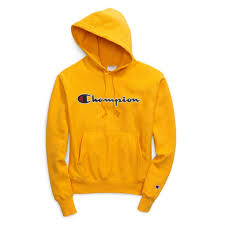 Champion Hoodies Sweatshirts Gold Mens Life Reverse Weave Pullover Hood Chain Stitch Script Logo C Gold Scmi Usa