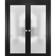 Glass Modern Solid French Double Doors