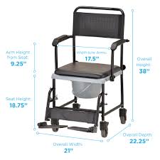 drop arm commode transport chair