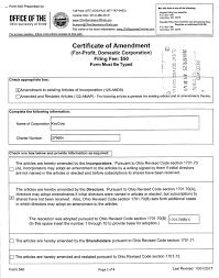 certificate of amendment of the company