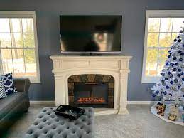 62 Grand White Electric Fireplace