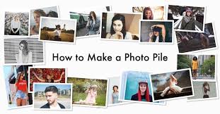 make a photo pile collage overlap and