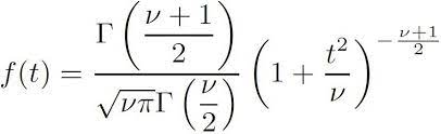 student s t distribution formula