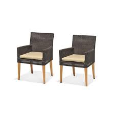 St Lucia Dark Brown Woven Dining Chairs