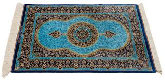 qom silk amiran persian rug blue 120 x