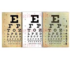 Vintage Eye Exam Chart Instant Printable Download 3