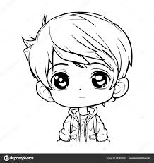 cute little boy cartoon sketch style