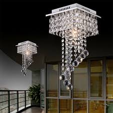 Modern Crystal Glass Rain Drop Triangle Ceiling Light Chandelier For Sale Online Ebay