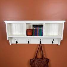 Wall Hanging Cubby Shelf With Hooks