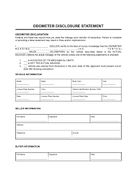 free odometer disclosure statement form