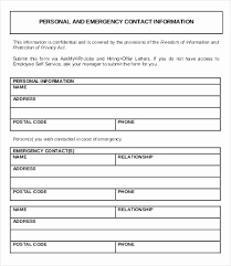 Employee Emergency Contact Form Template Cover Templates