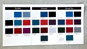 1994 Pontiac Paint Color Chart Ad