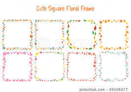cute flower square sheet frame border