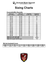 Sizing And Measuring Chart