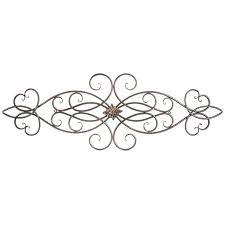 Scroll Metal Wall Decor With Medallion