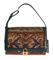 Miss Bonita Mosaic Brocade Crocodile Designer Handbag For