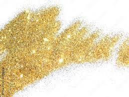 gold glitter sparkles on white