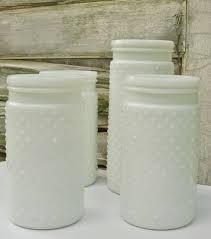 Hobnail Milk Glass Mason Jars Al