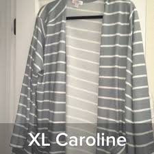 Gray And White Striped Llr Caroline Nwt