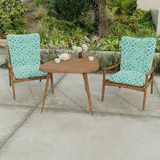 Jordan Manufacturing 21 X 38 In Rectangular Outdoor Wrought Iron Chair Cushion With Ties And Hanger Loop Adonis Capri