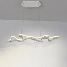 Indoor Accent Lighting White Aluminum Curved Led Chandelier 60w Warm White 2 Light Twist Led Chandeliers For Restaurant Cafe Dining Table Beautifulhalo Com