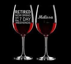 Retirement Gifts Custom Wine Glasses
